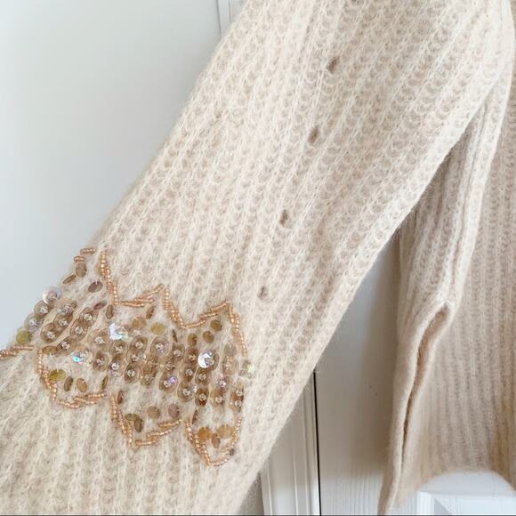 Zara Wool Mohair Blend Beaded Turtleneck Sweater Bloggers Fav Small - Picture 5 of 9